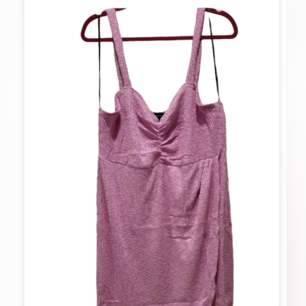 FOREVER 21 3X Plus Knee Length Dress Wisteria Lavender/Pink NWT Sweetheart Neck - Picture 11 of 14